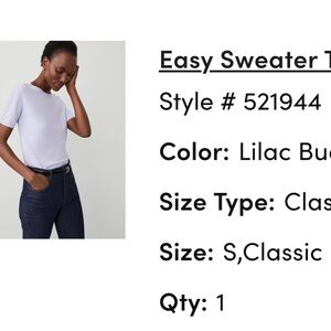 Ann Taylor Easy Sweater Tee Size Small - Lilac Bud - NWT